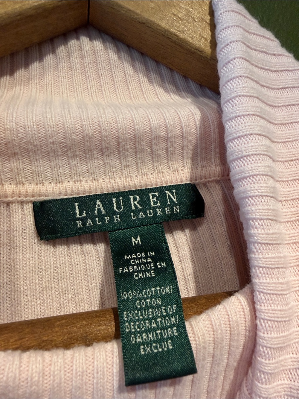 Lauren Ralph Lauren Light Pink Turtleneck Sweater - Picture 2 of 5